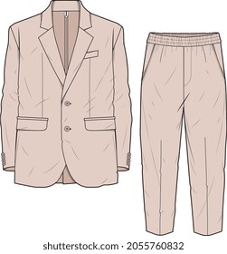 UNISEX WEAR BLAZER DRESS JACKET AND PANT SUIT CORPORATE WEAR VECTOR ILLUSTRATION