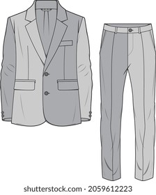 UNISEX WEAR BLAZER DRESS JACKET AND PANT SUIT CORPORATE WEAR VECTOR ILLUSTRATION