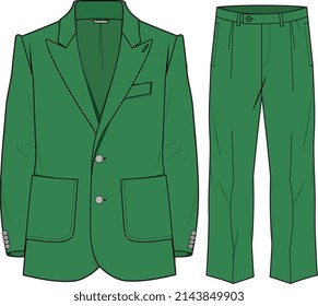 UNISEX WEAR BLAZER DRESS JACKET AND PANT SUIT CORPORATE WEAR VECTOR ILLUSTRATION