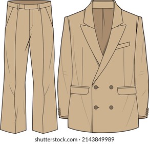 UNISEX WEAR BLAZER DRESS JACKET AND PANT SUIT CORPORATE WEAR VECTOR ILLUSTRATION