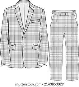 UNISEX WEAR BLAZER DRESS JACKET AND PANT SUIT CORPORATE WEAR VECTOR ILLUSTRATION