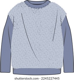 UNISEX WEAR BORG FLEECE SWEATER VECTOR