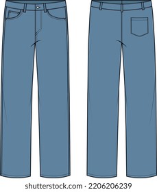 UNISEX WEAR DENIM JEANS PANTS VECTOR