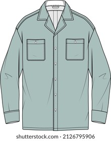 UNISEX WEAR DRESS SHIRT WITH BOTH SIDE POCKETS VECTOR