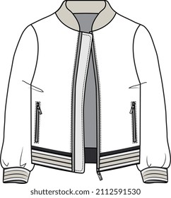 UNISEX WEAR JACKETS AND SWEAT TOPS VECTOR SKETCH