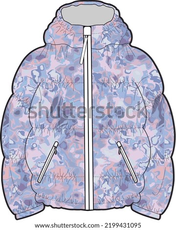 UNISEX WEAR META VERSE PATTERN PADDED JACKET VECTOR