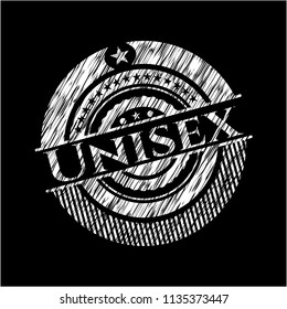 Unisex written with chalkboard texture