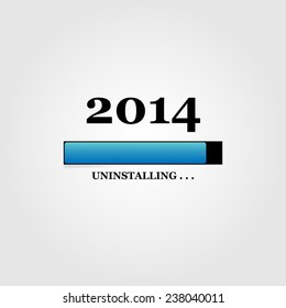 Unistalling 2014 year vector illustration