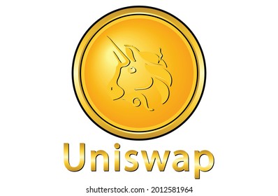 Uniswap crypto currency coin. vector eps10