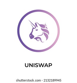 Icono de token de criptodivisa de Uniswap. Símbolo de la UNI. Icono de vector criptodivisa. Ilustración de vector plano - Vector