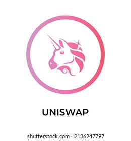 Icono de token de criptodivisa de Uniswap. Símbolo de la UNI. Icono de vector criptodivisa. Ilustración de vector plano - Vector