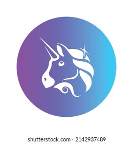 Uniswap Cryptocurrency token icon. UNI token symbol. Cryptocurrency vector icon. Flat Vector illustration - Vector