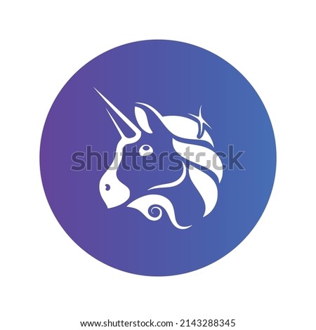 Uniswap Cryptocurrency token icon. UNI token symbol. Cryptocurrency vector icon. Flat Vector illustration - Vector