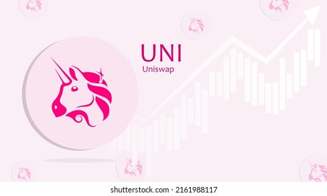 Uniswap UNI. Chart Background Concept Cryptocurrency.