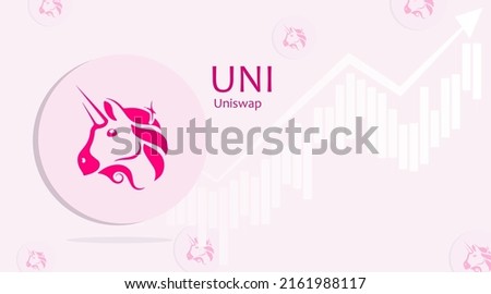 Uniswap UNI. Chart Background Concept Cryptocurrency.