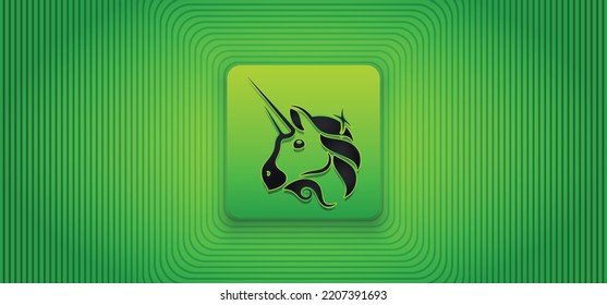 Uniswap UNI crypto coin logo vector illustration banner and background template