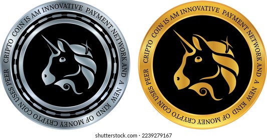 uniswap-uni  coin vector illustrations. 3d illustration. vector coins.