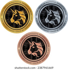 uniswap-uni  coin vector illustrations. 3d illustration. vector coins.