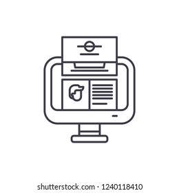 Unit analysis line icon concept. Unit analysis vector linear illustration, symbol, sign