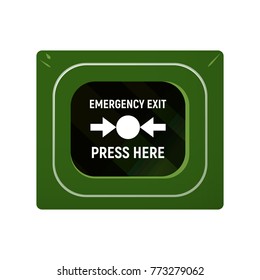 Unit emergency exit. The direction of escape. Vector illustration.