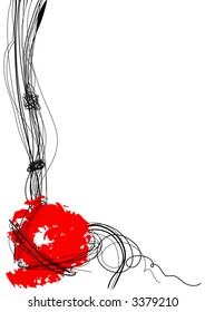 Unit of love (EPS vector image abstract decorative background with a red Heart)