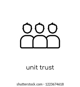 Unit trust icon. Trendy modern flat linear vector Unit trust icon on white background from thin line business collection, editable outline stroke vector illustration