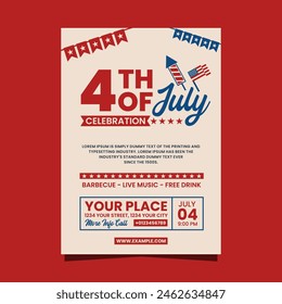 Unitade States of America independence day celebration flyer or poster template