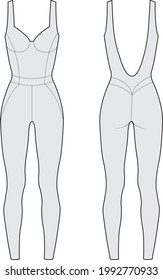 Unitard Bodysuit Catsuit Vector Illustration