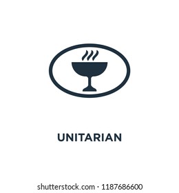 Unitarian Universalism icon. Black filled vector illustration. Unitarian Universalism symbol on white background. Can be used in web and mobile.