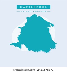 Unitary authority area, borough Hartlepool (United Kingdom of Great Britain and Northern Ireland, ceremonial county Durham, England) map vector illustration, scribble sketch map
