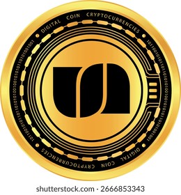 Unir logotipos de criptomonedas en fondo abstracto. Ilustraciones 3D.