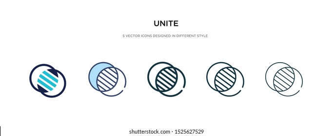 unite icon in different style vector illustration. two colored and black unite vector icons designed in filled, outline, line and stroke style can be used for web, mobile, ui