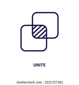 unite icon from geometric figure collection. Thin linear unite, medicine, unit outline icon isolated on white background. Line vector unite sign, symbol for web and mobile