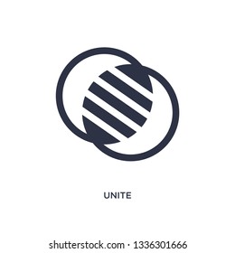 unite isolated icon. Simple element illustration from geometric figure concept. unite editable logo symbol design on white background. Can be use for web and mobile.