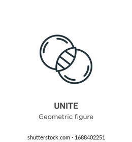 Unite outline vector icon. Thin line black unite icon, flat vector simple element illustration from editable geometric figure concept isolated stroke on white background