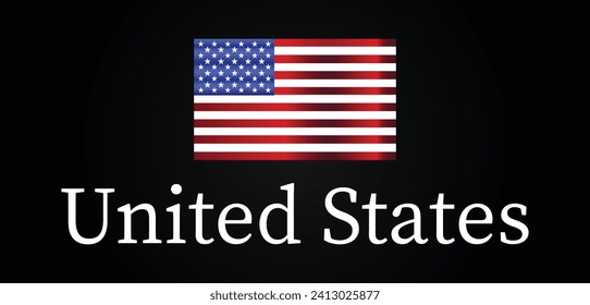 Unite United States With Flag Stylish Text illustration Design