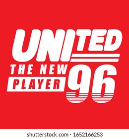 UNITED 1996 TEXT, SLOGAN PRINT VECTOR