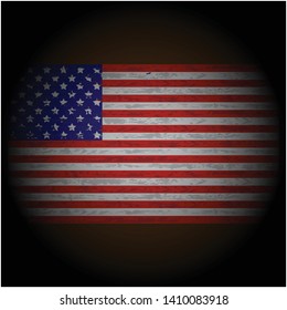 United of American wavy flag on background