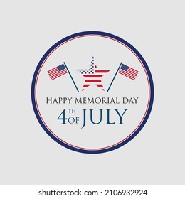  icono del vector del día de la independencia de amerika en fondo gris