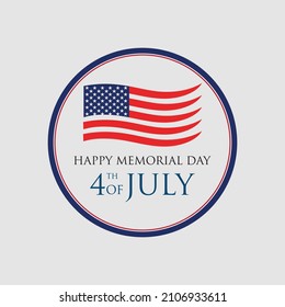 united of amerika  independence day vector icon on gray background