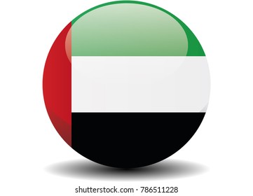 The United Arab Emiratea circle button flag background texture. Vector illustration.