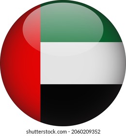 United Arab Emirates 3D Rounded Country Flag Symbol