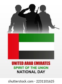 United Arab Emirates 51 National day. Greeting card for National Day. 2 December 2022. EPS10 vector