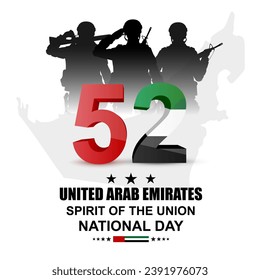 United Arab Emirates 51 National day. Greeting card for National Day, Commemoration day, . 2 December 2022. EPS10 vector