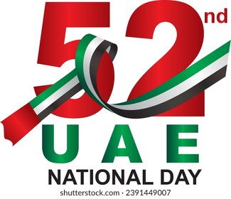 United Arab Emirates 52nd National day vector design, UAE flag with design 