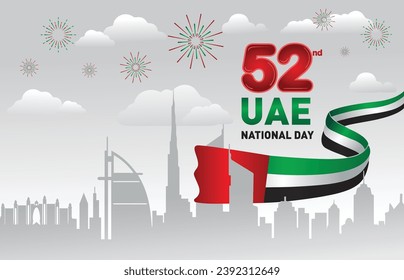 Emiratos Árabes Unidos 52º Día Nacional nabber diseño 2023