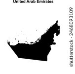 United Arab Emirates blank outline map design