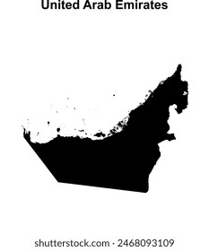 United Arab Emirates blank outline map design