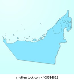 United Arab Emirates blue map on degraded background vector