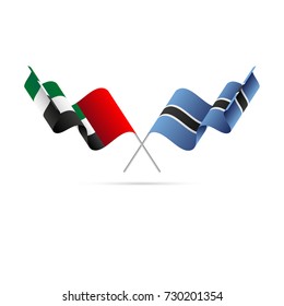 United Arab Emirates and Botswana flags. Vector illustration.